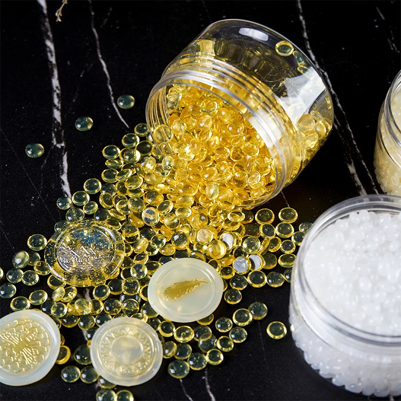 70g Yellow And White Transparent Varnish Wax Particles, Varnish Seal Wax Particles, Golden And White Sealing Wax Particles