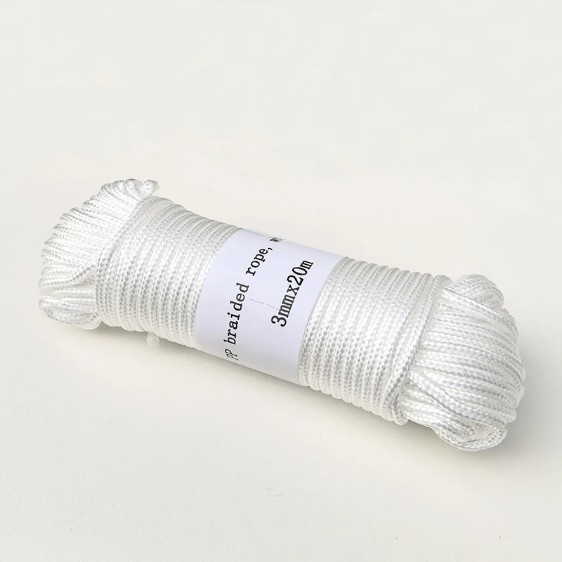 2/3/4/5mm Polypropylene Braided Rope White Hangtag Clothesline Home Decoration Garden Accessories Outdoor Camping Rope