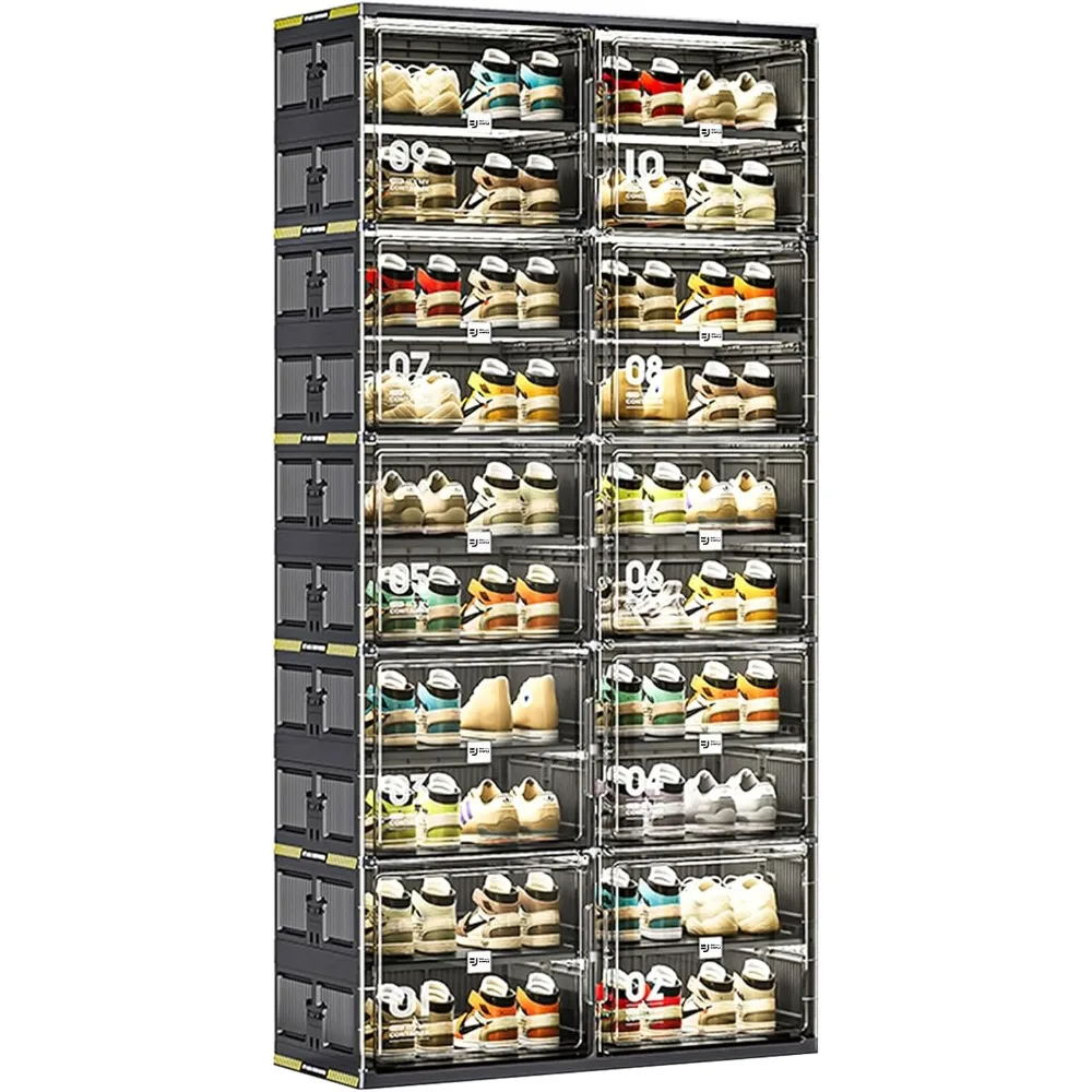 

40 Pairs Portable Shoe Storage Cabinent of 3-Step Fast Installation,Shoe Rack for Sneaker, Heels etc.. (2Row, 10Tier)