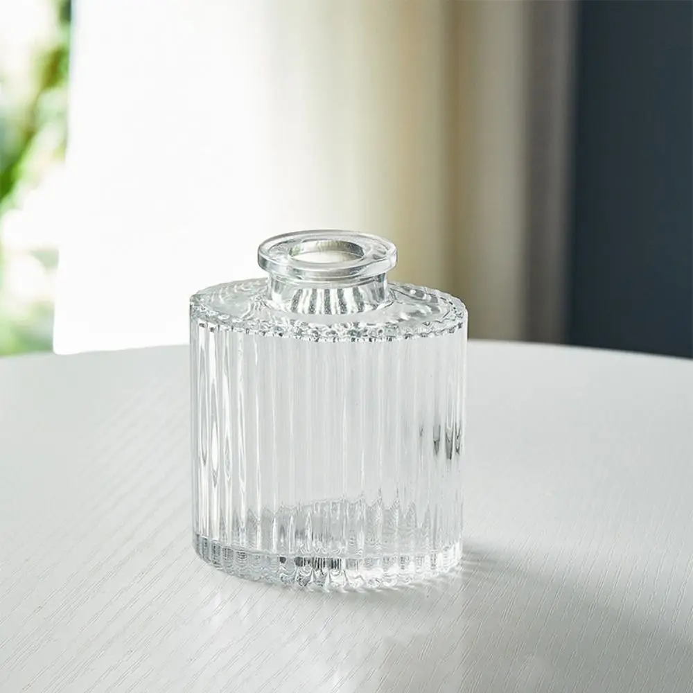 

Simple Vintage Embossed Vase Glass Creaft DIY Transparent Hydroponics Vase Embossed Printing Mini Glass Vase Wedding Party
