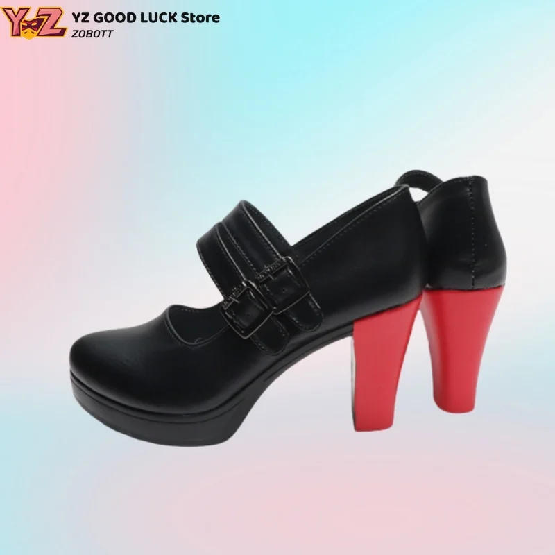 Zone Zero Ellen Joe Cosplay chaussures jeu Zenless femmes Halloween fête femme de chambre Roleplay requin fille noir personnalisé chaussures talons hauts
