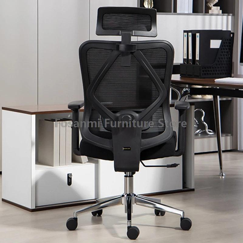 Cadeira de escritório ergonômica reclinável, encosto de cabeça ajustável, cadeira de mesa para casa, suporte lombar, cadeira de computador para jogos, gamer com apoio de braço