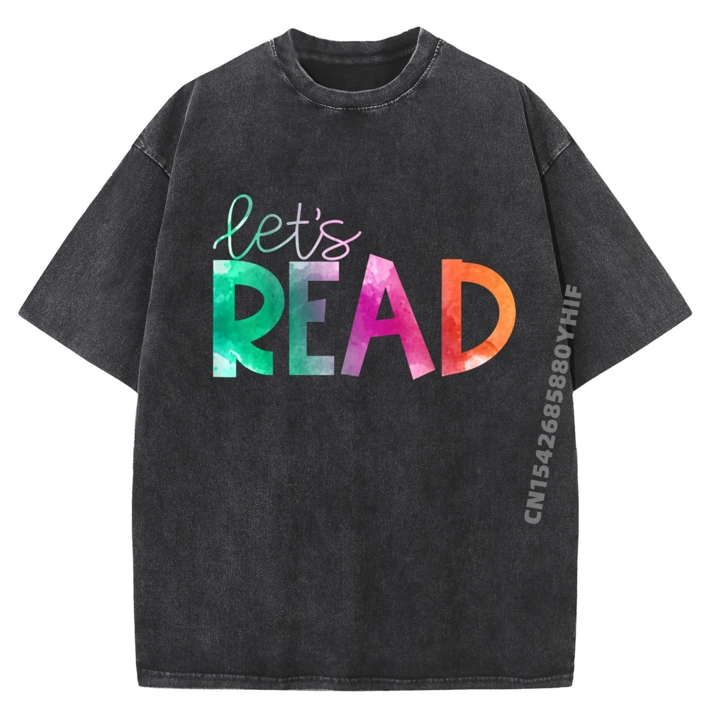 

Loose Washed Tshirt Let Is Read Back To School Literature Teacher Designer Clothes Men Shirts For Men Printing