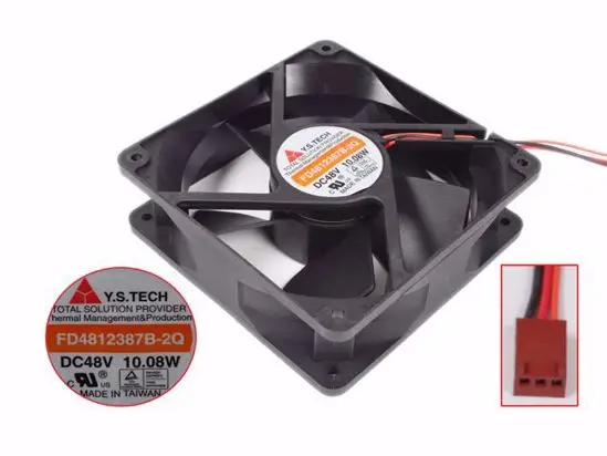 

Y.S TECH FD4812387B-2Q DC 48V 10.08A 120x120x38mm 3-Wire Server Cooling Fan