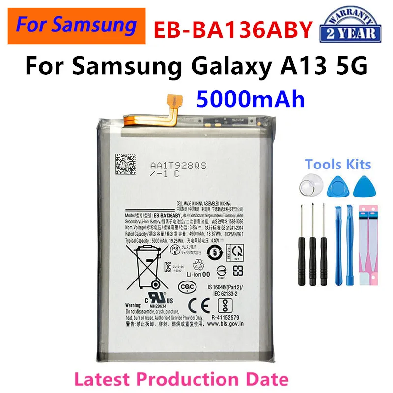 2024 years Brand New EB-BA136ABY 5000mAh High Quality Replacement Battery For  Samsung Galaxy A13 5G+Tools