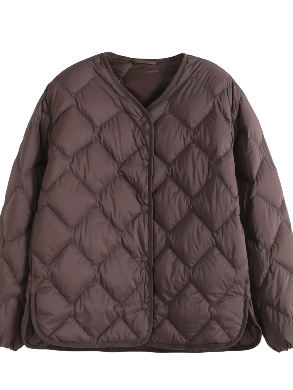 خفيفة الوزن عادية Du down Jaet المرأة خريف شتاء Sle مبطن سترة معطف دافئ ملابس خارجية نسيج النايلون V-Ne Long Sve