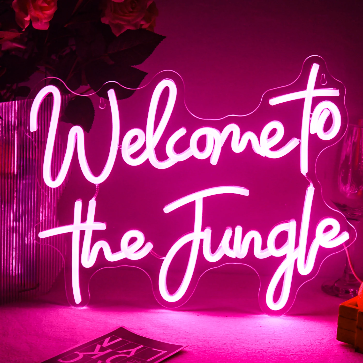 Welcome to the Jungle Neon Sign LED Light Bedroom Home Office Party Garden Room Wall Decorations Neon Art Signage Night Light