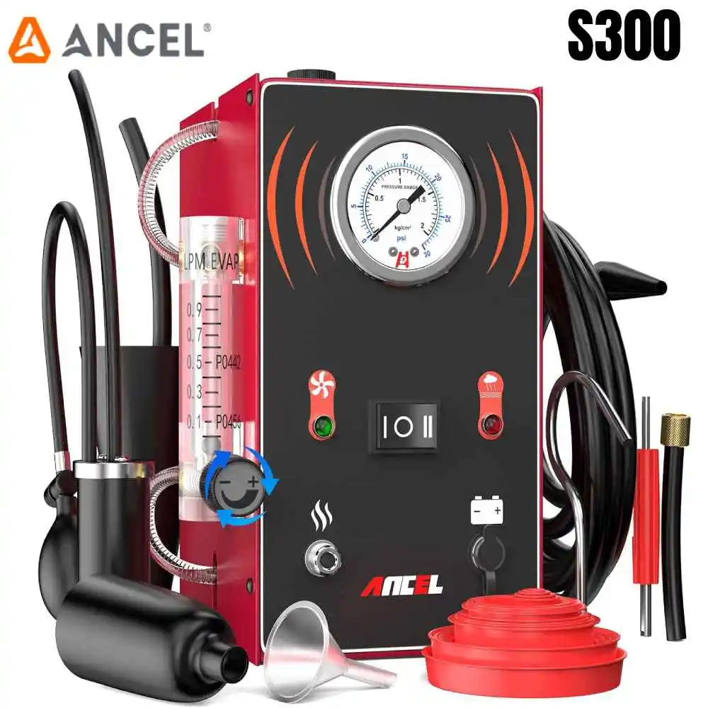 ANCEL S300 Smoke Machine Automotive with Air Pump EVAP Smoke Machine Leak Tester with Pressure Gauge Flow Meter Diagnostic Tools