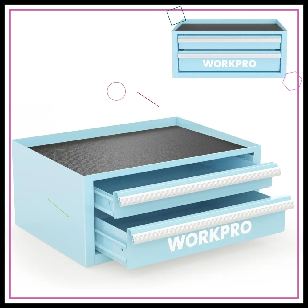 

Компактный металлический ящик для инструментов 12,5 дюймов с 2 выдвижными ящиками, открытым верхом, ПВХ-вкладышами и магнитными застежками для удобной организации хранения