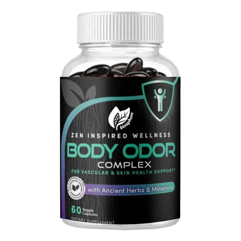 Natural Body Odor Elimination Capsule - Reduces Bad Breath, Sweat, Underarm and Foot Odor - Vegetarian Capsule