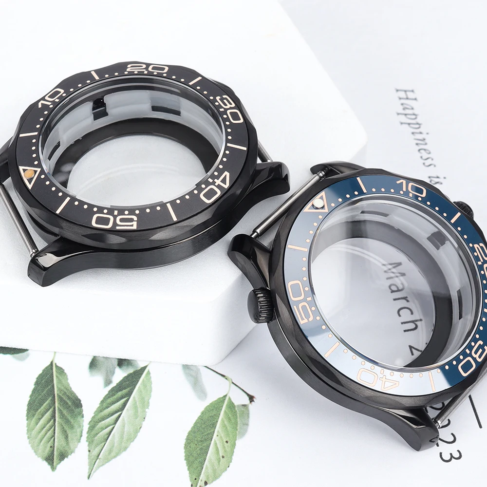 

Черный корпус часов 41 мм с сапфировым стеклом, водонепроницаемый, для Seamaster 300, Seiko NH34, NH35, NH36, механизм 31 мм, циферблат NH35, прозрачная задняя крышка.