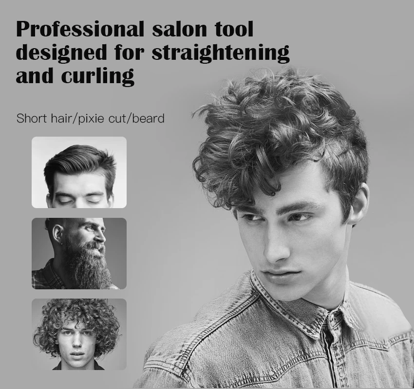 3/10 بوصة قابل للتعديل درجة الحرارة قلم رصاص تيتانيوم حديد مسطح صغير حديد مسطح مكواة فرد الشعر للرجال عابث الشعر القصير اللحية/الانفجارات/الحواف