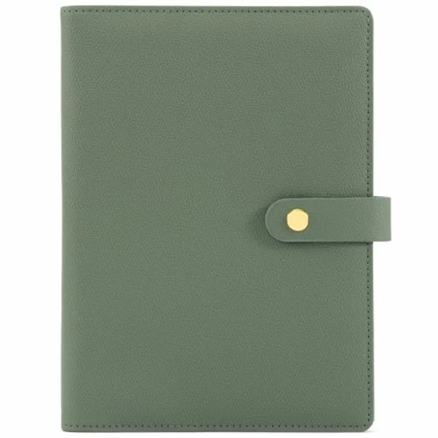 

Aesthetic A5 Binder with 6 Golden Rings - Refillable and Sturdy Planner w Pockets Keeps You Perfectly Organized - Mini Notebook