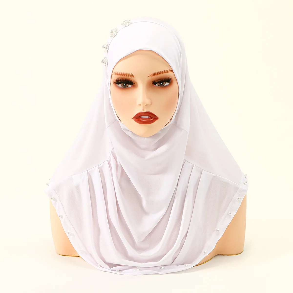Ramadan Muslim Hijab Perlen Perlen Amira Frauen Islam Beten Hijabs Turban Eid Khimar Perlen Perlen Niqab Nikab Kopf Wrap Schals Hut
