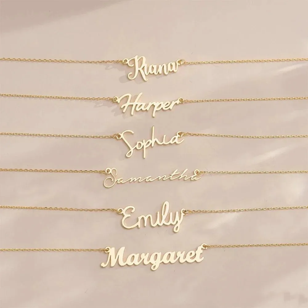 Personalised Name Necklace Custom Stainless Steel Name Jewelry Birthday Gift for her Bridesmaid Mother\'s Day Gifts