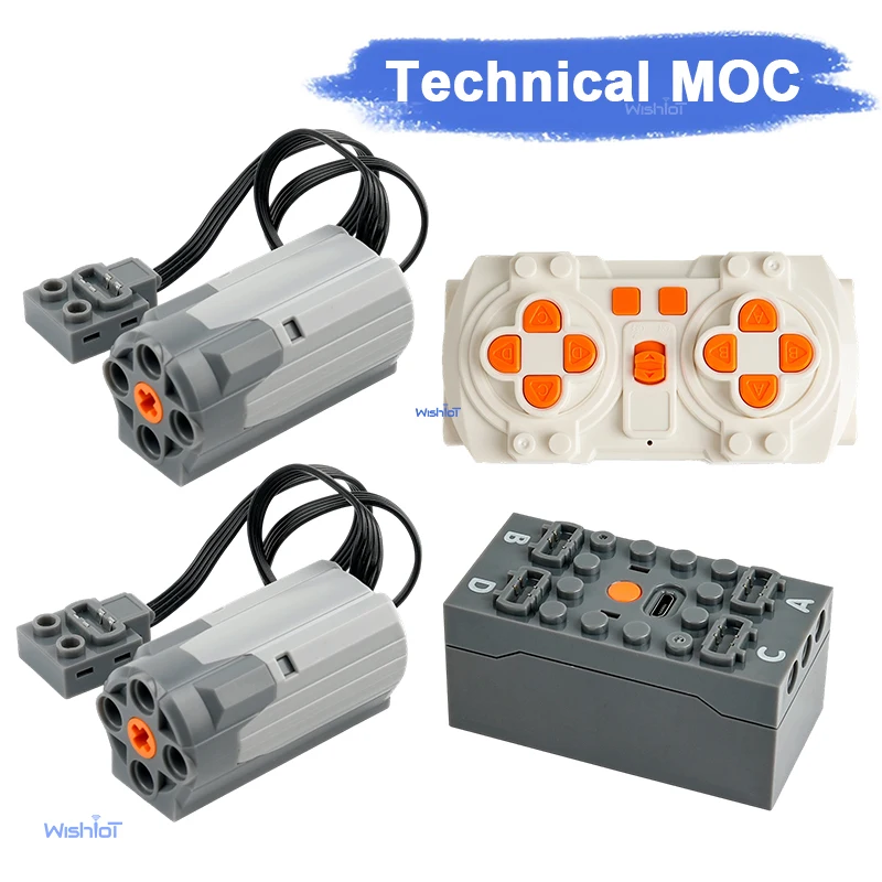 

Набор дистанционного управления MOC Bluetooth с перезаряжаемым аккумулятором и программируемым мотором M для технически совместимых строительных блоков DIY