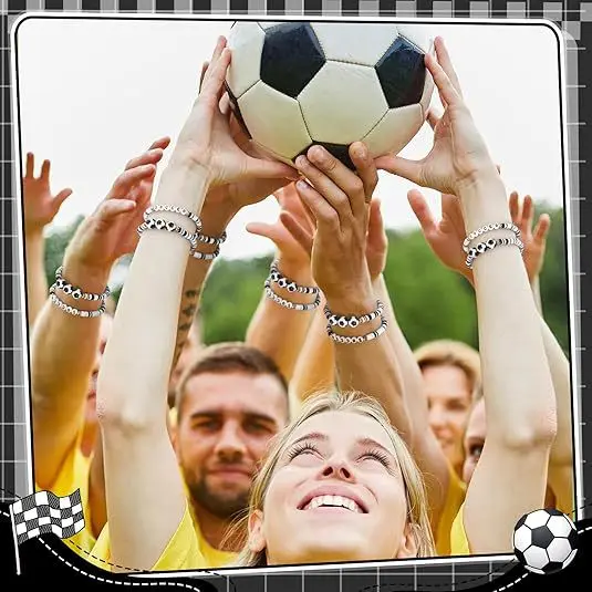 Hot Selling Sports Ball Bracelet Bohemian Color Elastic Soft Pottery Stacked Bracelet Baseball Jewelry