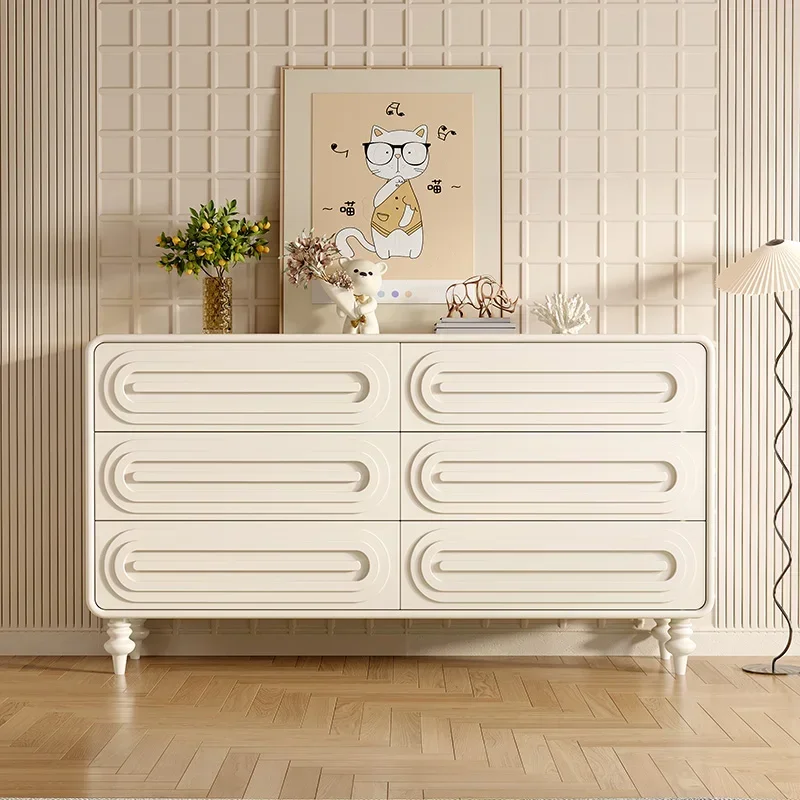 Cream Style Solid Wood Luxury Shoe Cabinet Storage Cabinet Simple Organizer Side Cabinet Bedroom Sapateira Home Furniture