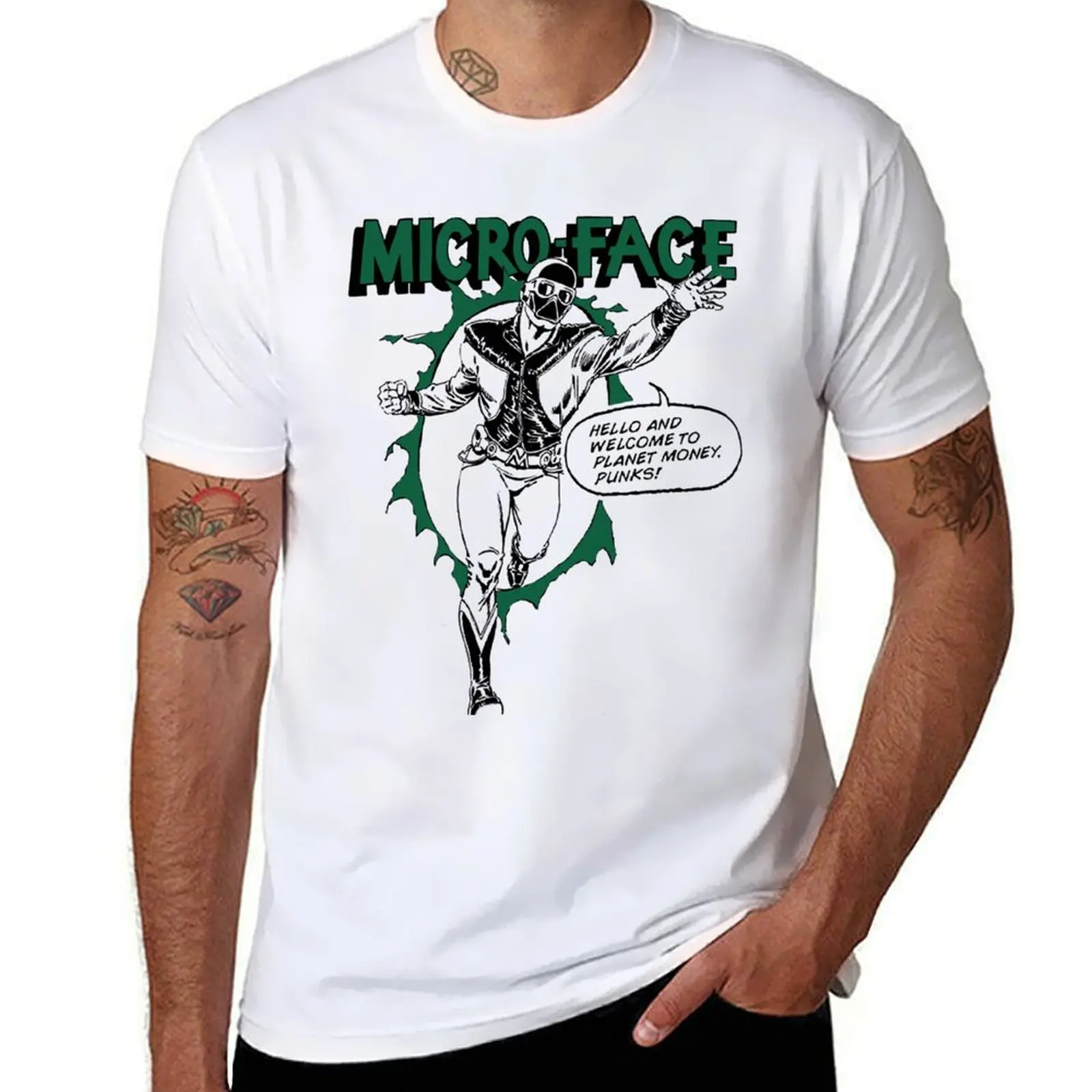 

Planet Money Presents Micro Face Hello And Welcome To Planet Money Punks T-Shirt t shirts for man cotton funny
