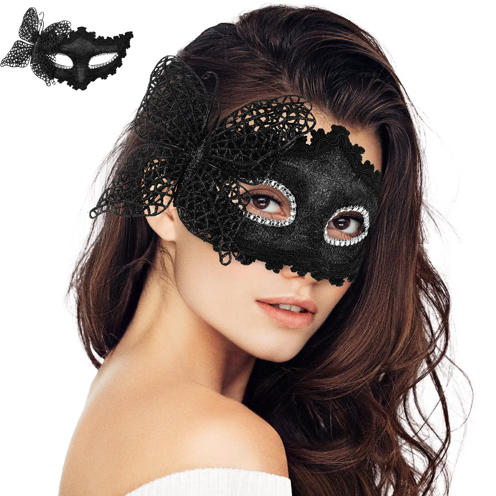 

Lace Masquerade Mask for Women Butterfly Pattern Intricate Craftsmanship Comfortable Wear Sturdy Plastic Prom