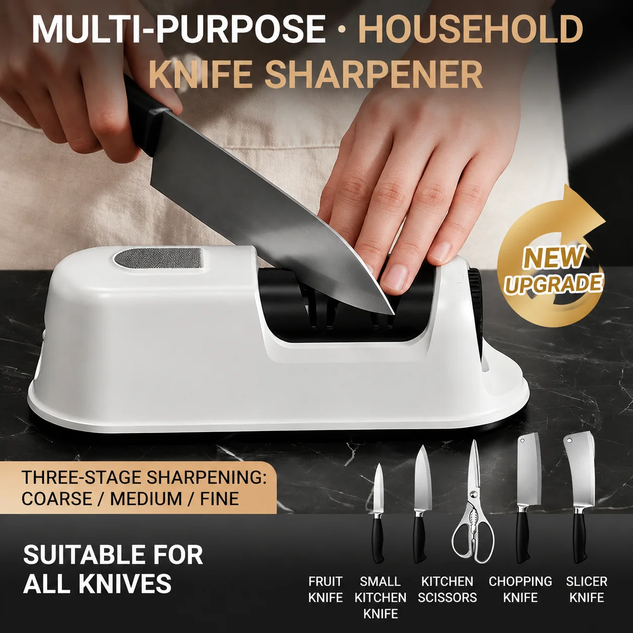 Electric Knife Sharpener Professional 3-Stage Kitchen Knife Sharpener Multi-Functional Kitchen Knives Scissors Sharpener Tools