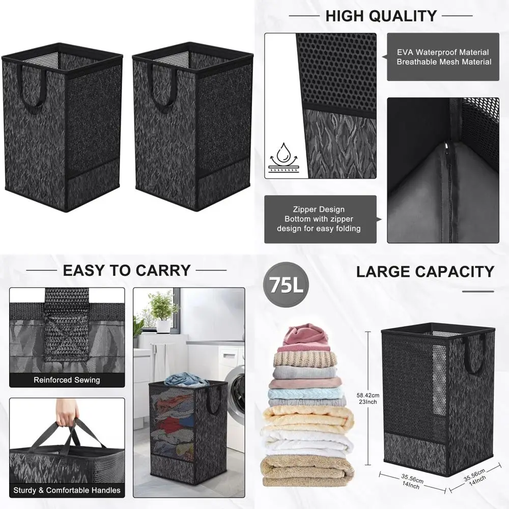 

Прочная складная корзина для белья с усиленными ручками, водонепроницаемая корзина для хранения одежды, игрушек, подушек и пустая