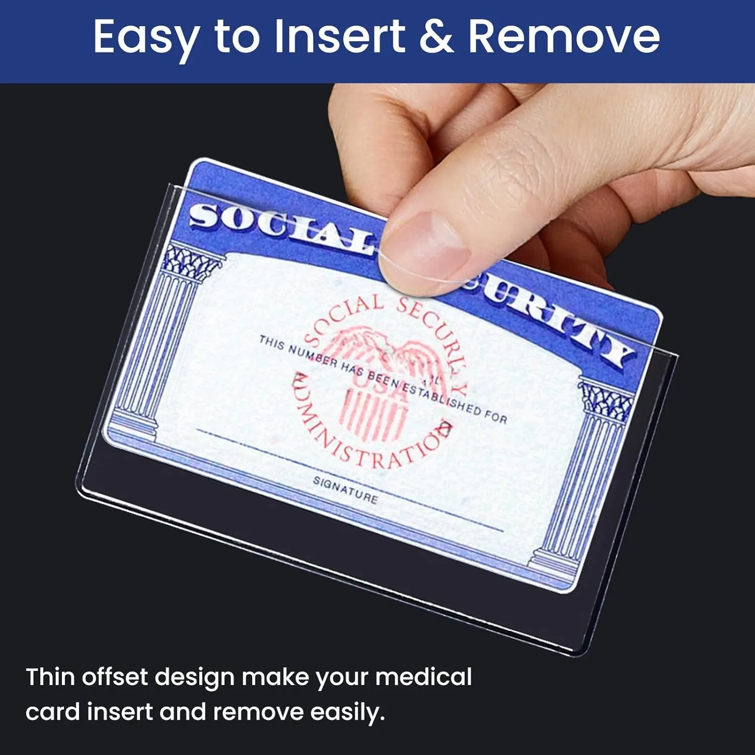 20 قطعة من أكمام البطاقات المقاومة للماء من مادة PVC الناعمة الشفافة - تناسب SSN وMedicare وبطاقات الائتمان وبطاقات الائتمان، قابلة للتحديد بسهولة