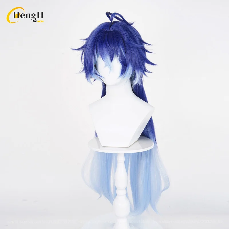 In Stock Game Flins Long 85cm Blue Gradient Cosplay Wig Kyryll Chudomirovich Flins Heat Resistant Synthetic Hair Halloween Wigs