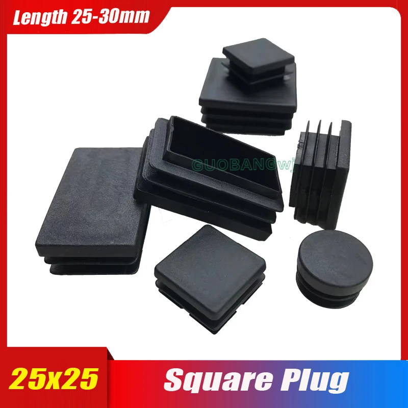 

13x5/26 15x30 25x25 открытая заглушка квадратная прямоугольная пластиковая черная заглушка Водонепроницаемая Пылезащитная крышка вкладыши Bung концевые заглушки трубка труба