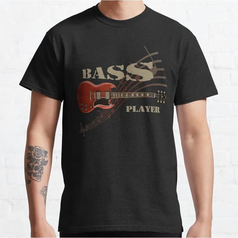 bass player Guitar Graphic T-Shirt for Music Lover Bassist Rock Music Unisex Short Sleeve Tee Vintage Musician Casual Tops S-6XL