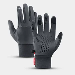 Luvas antiderrapantes de ciclismo touchscreen para homens e mulheres, preto, motocicleta, quente, esportes ao ar livre, corrida, outono, inverno