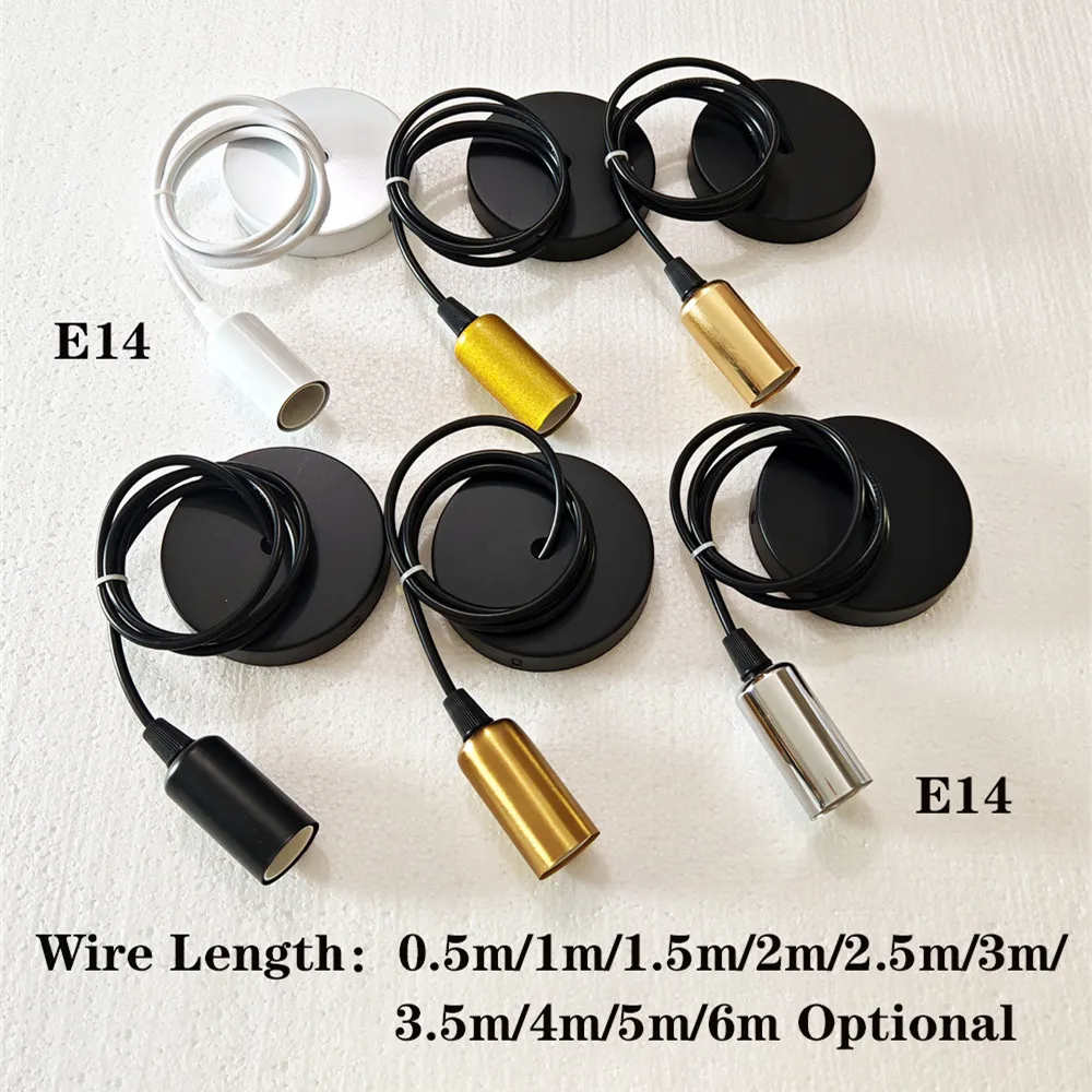 

Держатель для лампы E14, винтовой, комплект для подвесного освещения, патрон с проводом, набор для люстры, аксессуары для ретро-подвесных светильников DIY