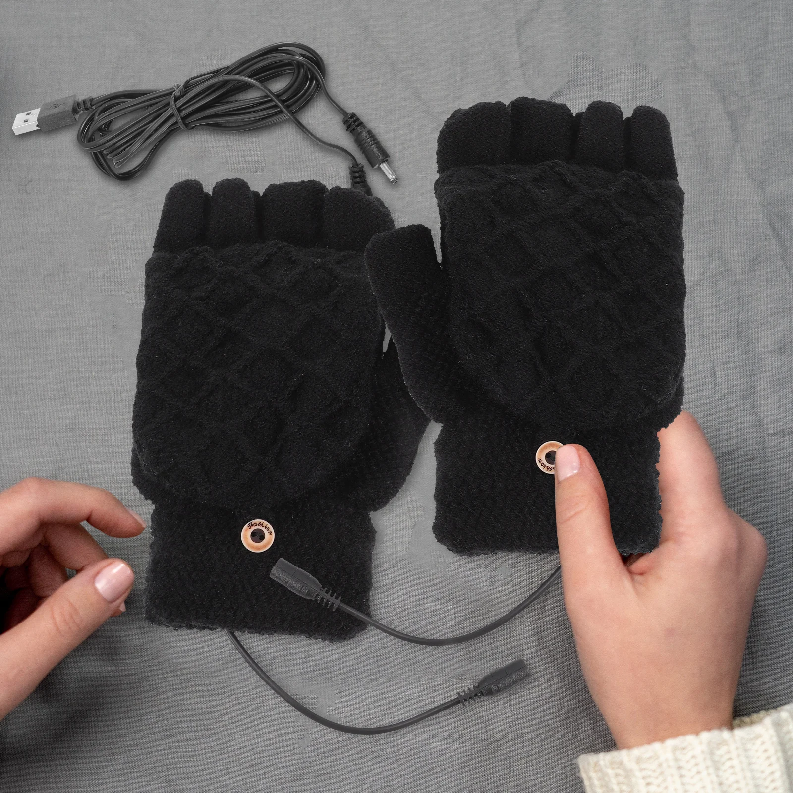 

Heated Fingerless Gloves Winter Sports Metal Heating Mittens Work Cold Weather Cycling Thermal Gloves Portable Warm H Covers