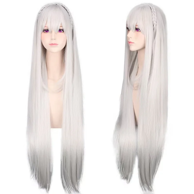 Gothic Synthetic Wigs for Women Long Straight Cosplay Wigs With Bangs Natural Hair Daily Use Party Heat Resistant