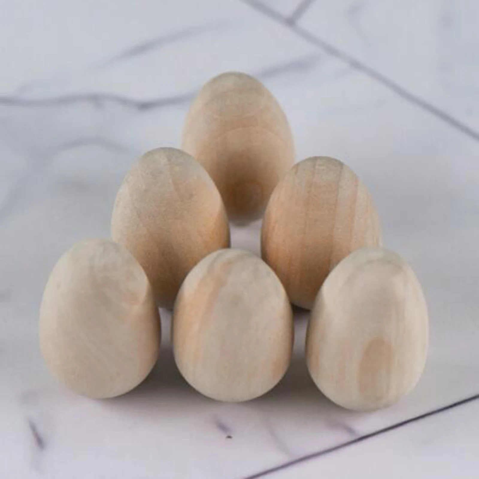 10x Mini Smooth DIY Wood Easter Egg Fake Eggs Manual Graffiti Unfinished Wood Eggs 2cmx2cmx3cm