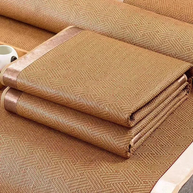 

Summer Bamboo Rattan Mat Adult Children's Cool Sleeping Mat Kit 90/150/180cm Portable Foldable Double Bed Protection Pad Gift