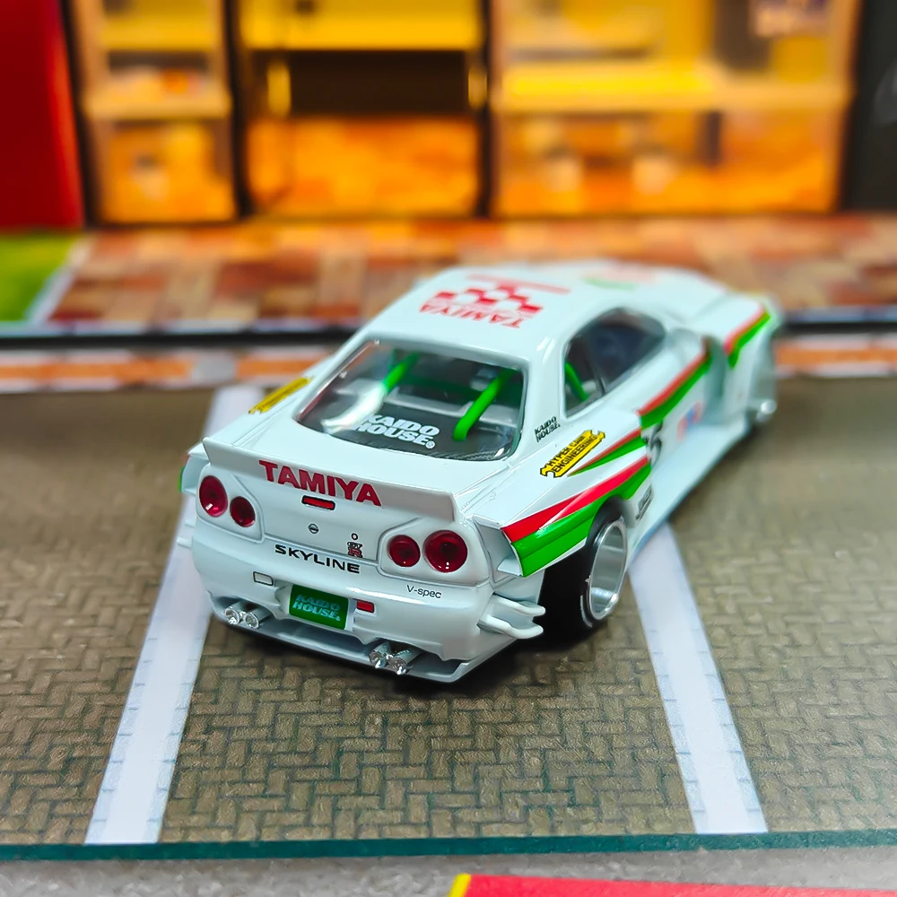 カイドーハウス×ミニGT GT-R R34 ザ・グラスホッパーV1 タミヤ # 167 1/64（箱なし）