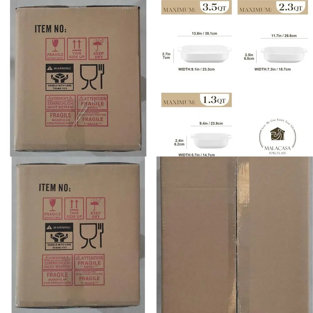 

3-Piece Rectangular White Baking Pan Set