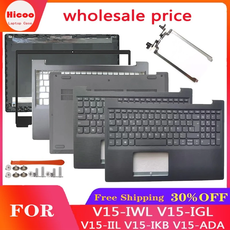 For Laptop V15-IWL V15-IGL V15-IIL V15-IKB V15-ADA LCD Screen Back Cover Front Bezel Palmrest Lower Bottom Case SP/US Keyboard