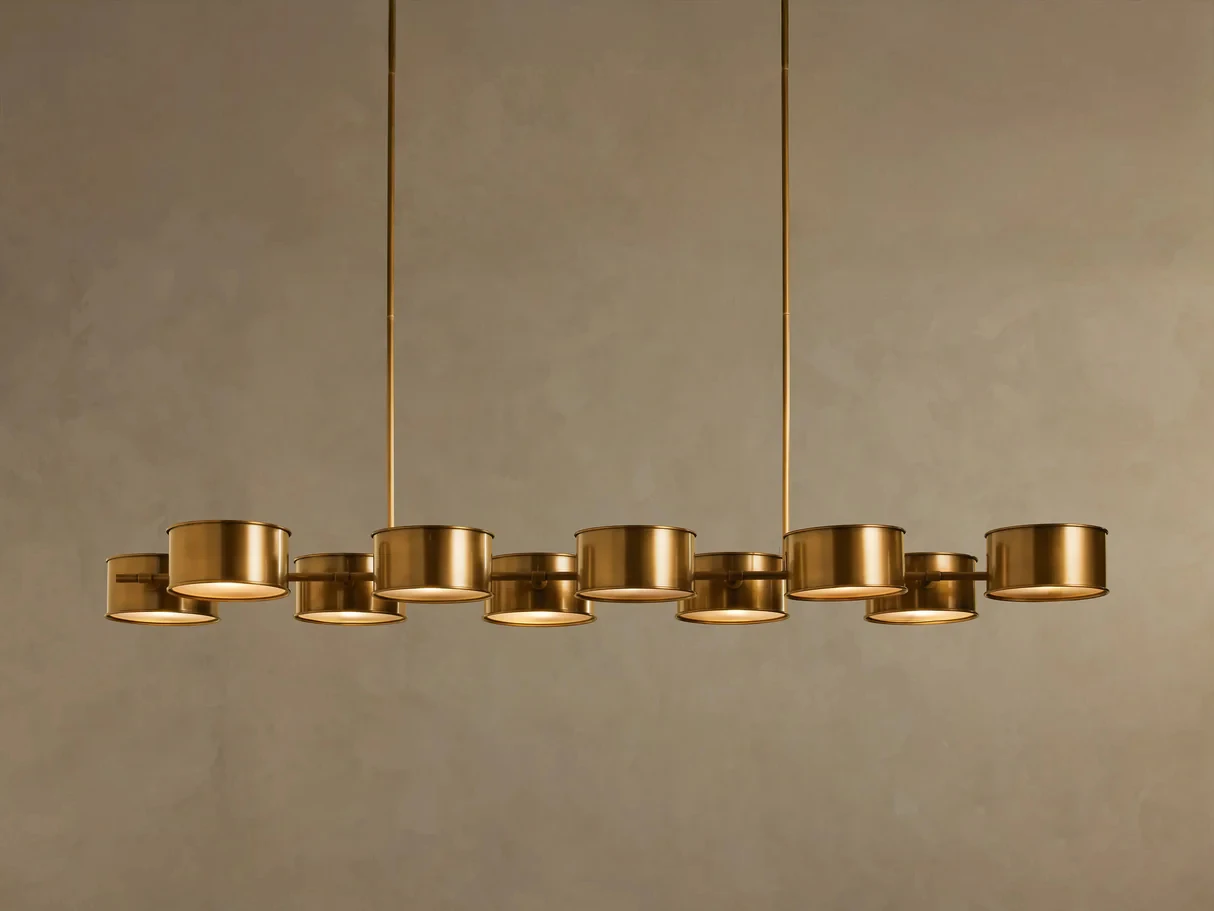Metal Linear Chandelier Luxury Modern Pendant Light for Dining Table Living Room Square Sparkling Chandelier for Kitchen Island