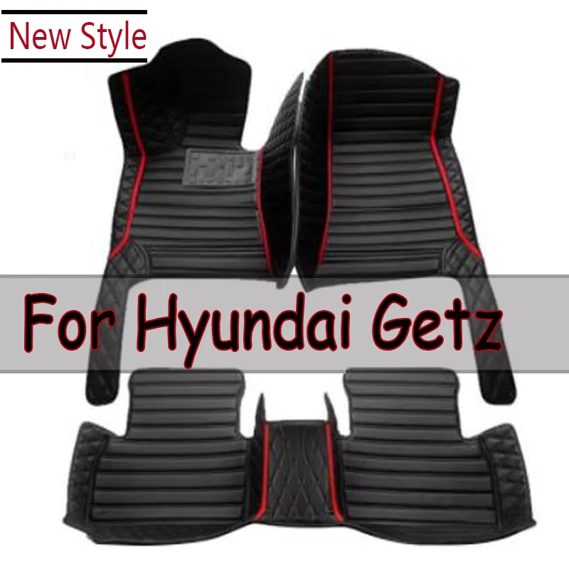 Car Floor Mats For Hyundai Getz Prime Click Inokom TB 2002~2011 Rugs Luxury Mat Protective Pad Leather Carpets Car Accessories