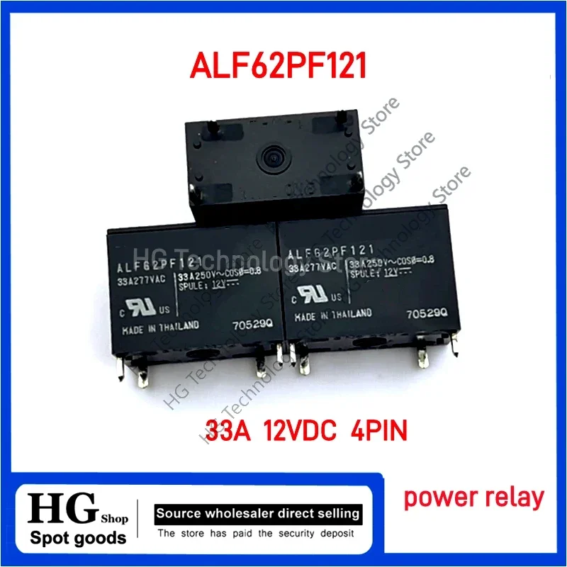 2PCS 5PCS/Lot Original and brand new   ALFG2PF121 12V 33A 12VDC 4-pin power relay