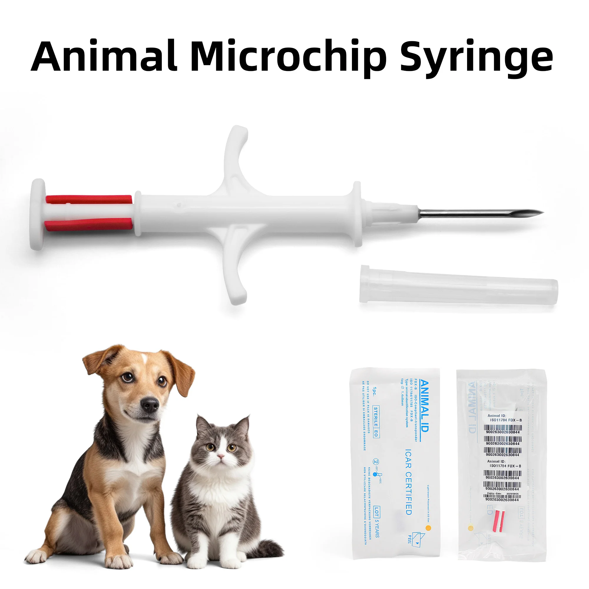 Free Shipping x100pcs Pet Microchips 1.4*8mm ISO11784/785 FDX-B cat dog,snake syringe