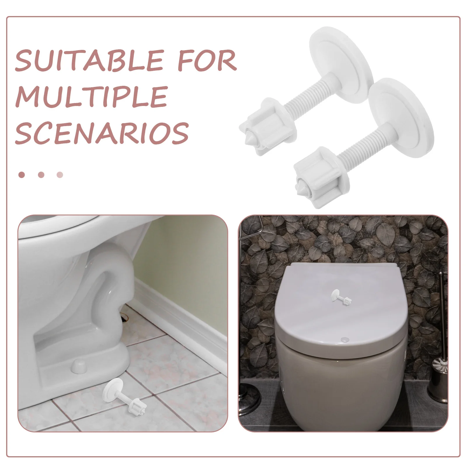 2 pezzi bulloni per sedile WC viti kit di sostituzione dadi in plastica bulloni per cerniere del sedile WC coperchio stabile fissaggio sicuro