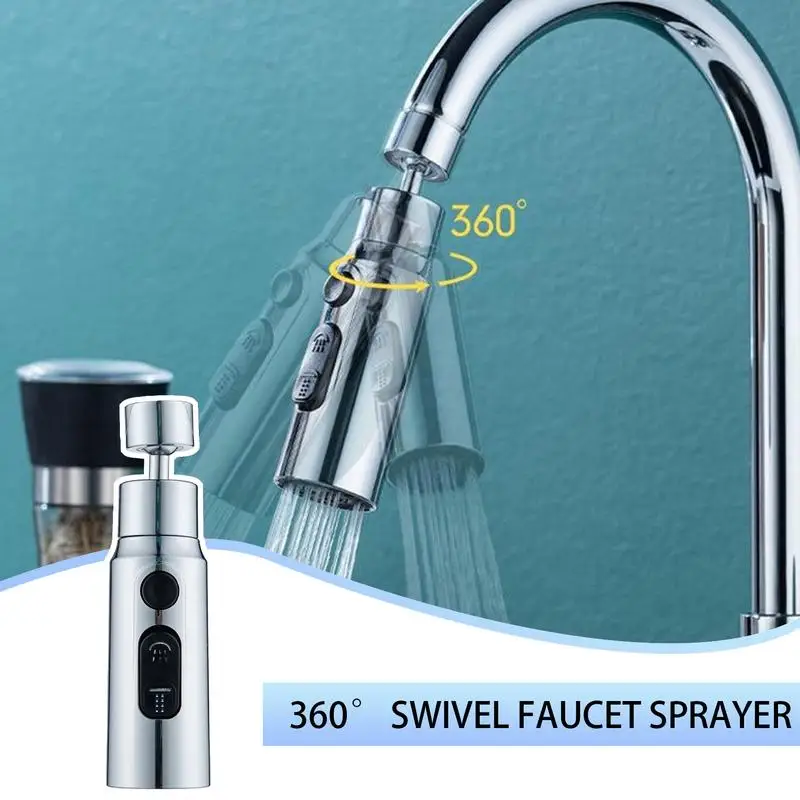 

360 Rotatable Universal Kitchen Faucet Splash-proof Aerator Sprayer With 3 Adjustable Water Modes For Kitchen Sink Extension