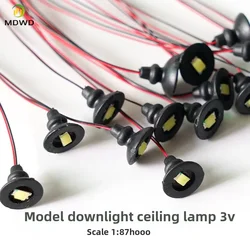5Pcs OO / HO Scale Street Light Model Wall Lamp Posts Led Ceiling Lamps Black Railway Train Garden Playground Painted Lights