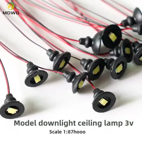 5Pcs OO / HO Scale Street Light Model Wall Lamp Posts Led Ceiling Lamps Black Railway Train Garden Playground Painted Lights