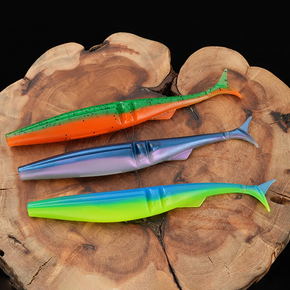 Walk Fish Swimbait vinilo 12cm cola en T segmentado holográfico - imagen 4