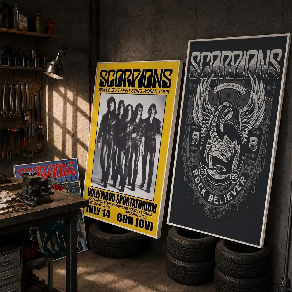 Band S-Scorpions Wind of Change Poster HD Wall Art Home Decor Waterproof Print Bedroom Garage Party Gift