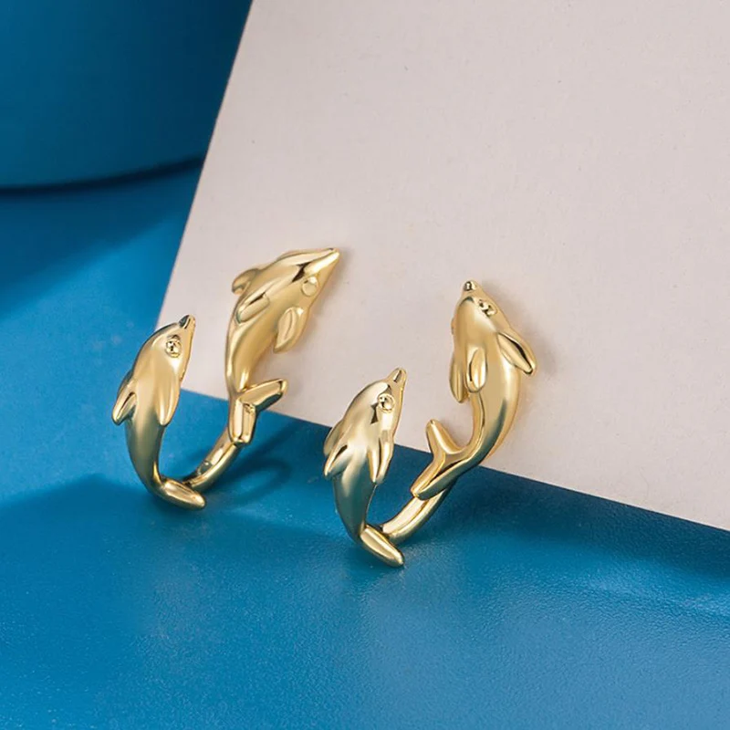Charm Pisces Dolphin Earnail For Female Creative and Unique Earrings New Popular High end Ear Jewelry KOFSAC